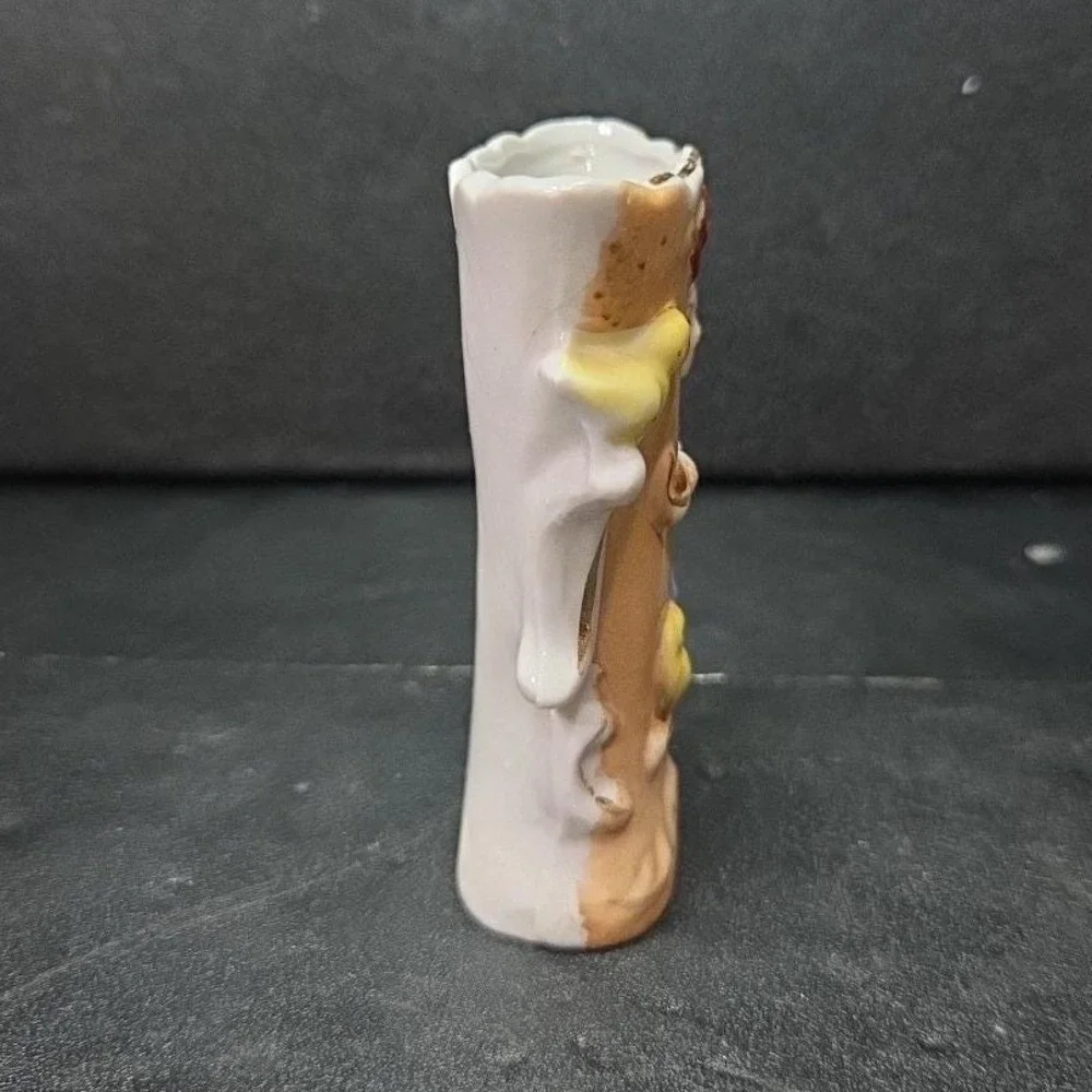 Japanese Antique Man‎ Sculpted Bud Vase, Vintage Flower Holder, Mantel Decor
